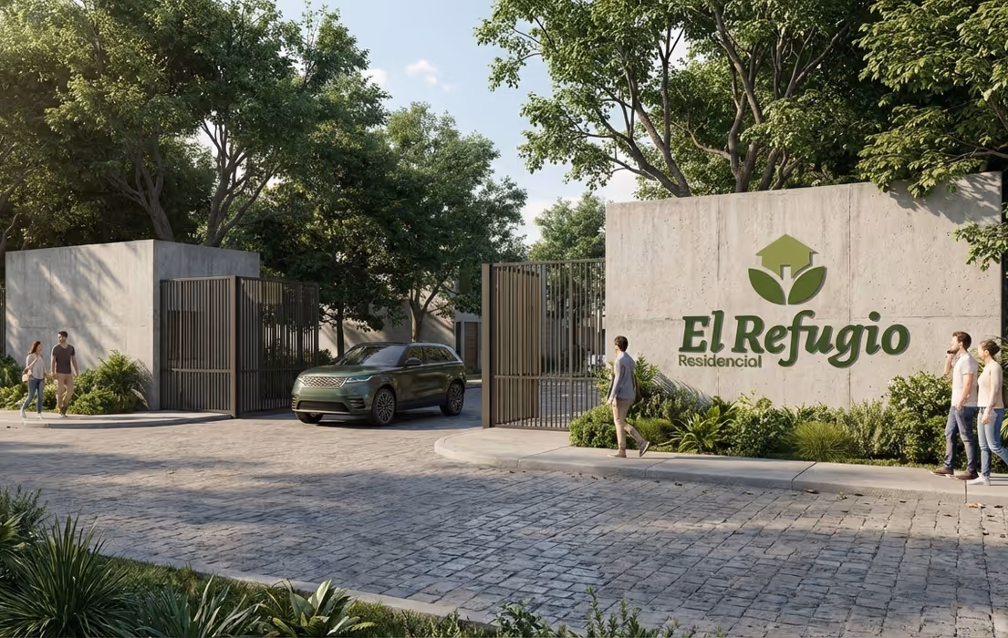 Entrada al residencial El Refugio