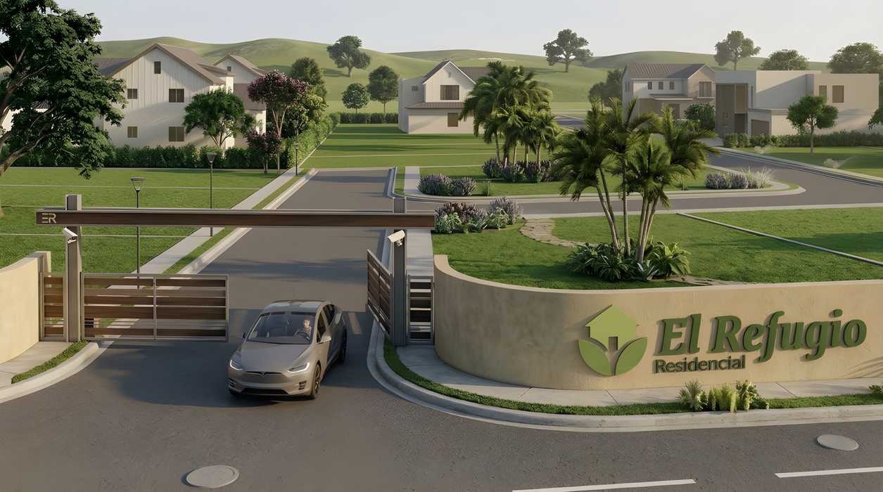 Entrada al residencial El Refugio